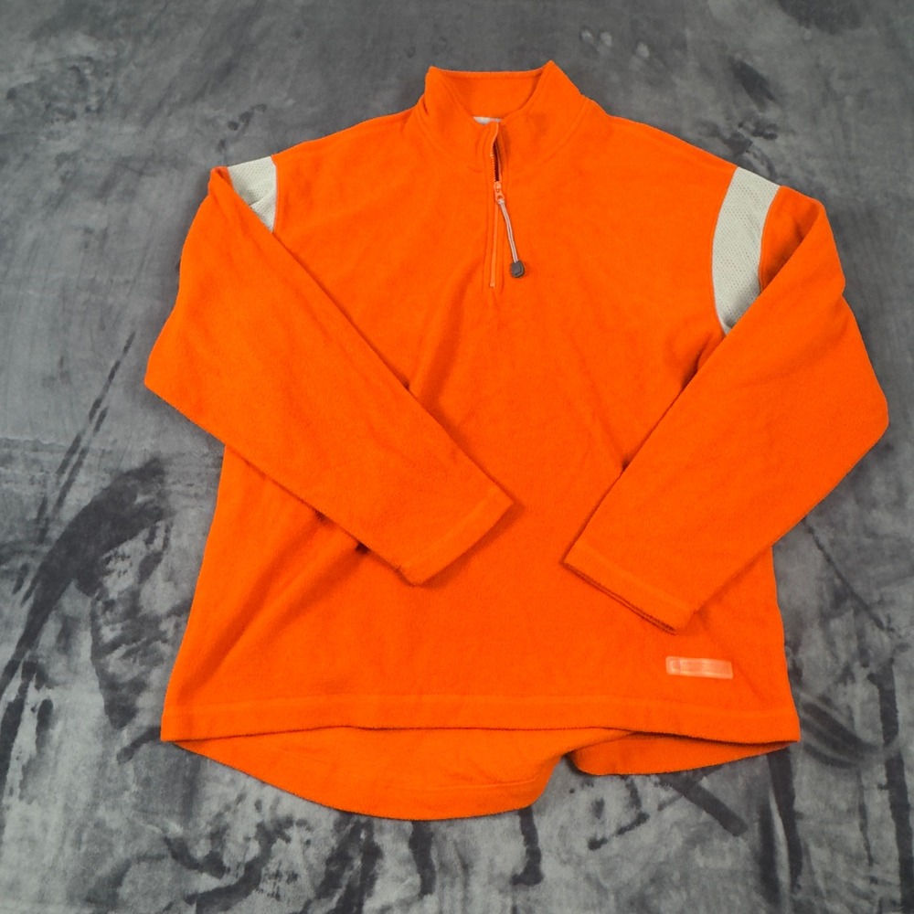 Vintage Aeropostale Fleece Mens XL Orange Quarter Zip Mesh Accent Long Sleeve